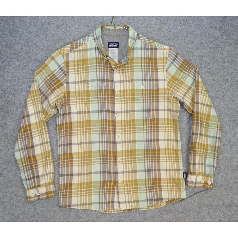 Patagonia Shirt Mens Medium Plaid Long Sleeve Organic Cotton Casual Button Front